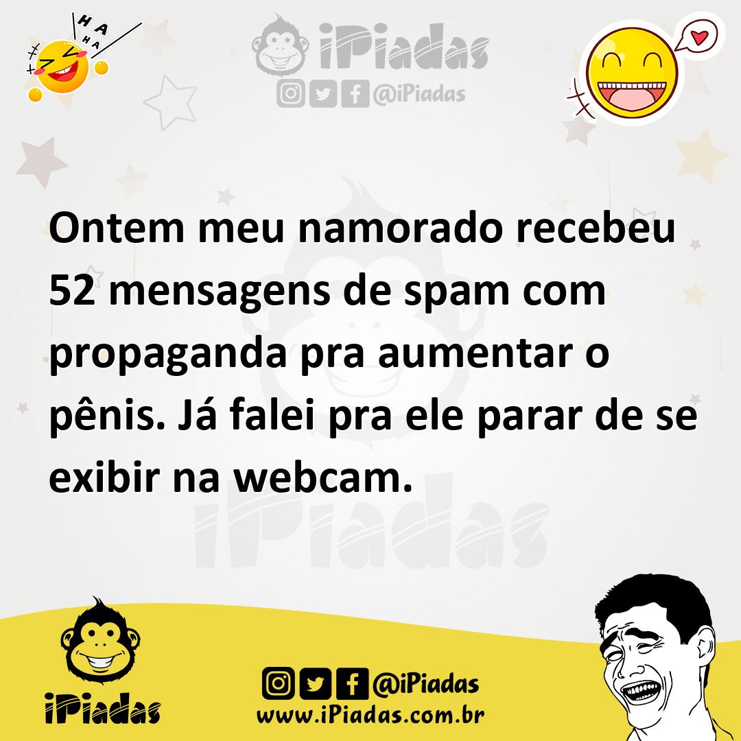 Ilustração de Ontem meu namorado recebeu 52 mensagens de spam com propaganda pra aum... no iPiadas
