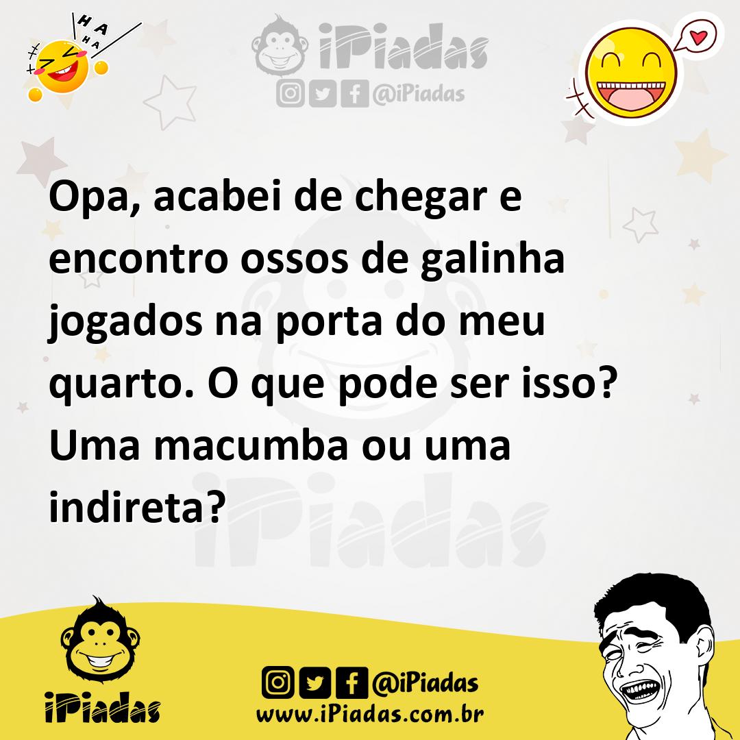 Ilustração de Opa, acabei de chegar e encontro ossos de galinha jogados na porta do... no iPiadas