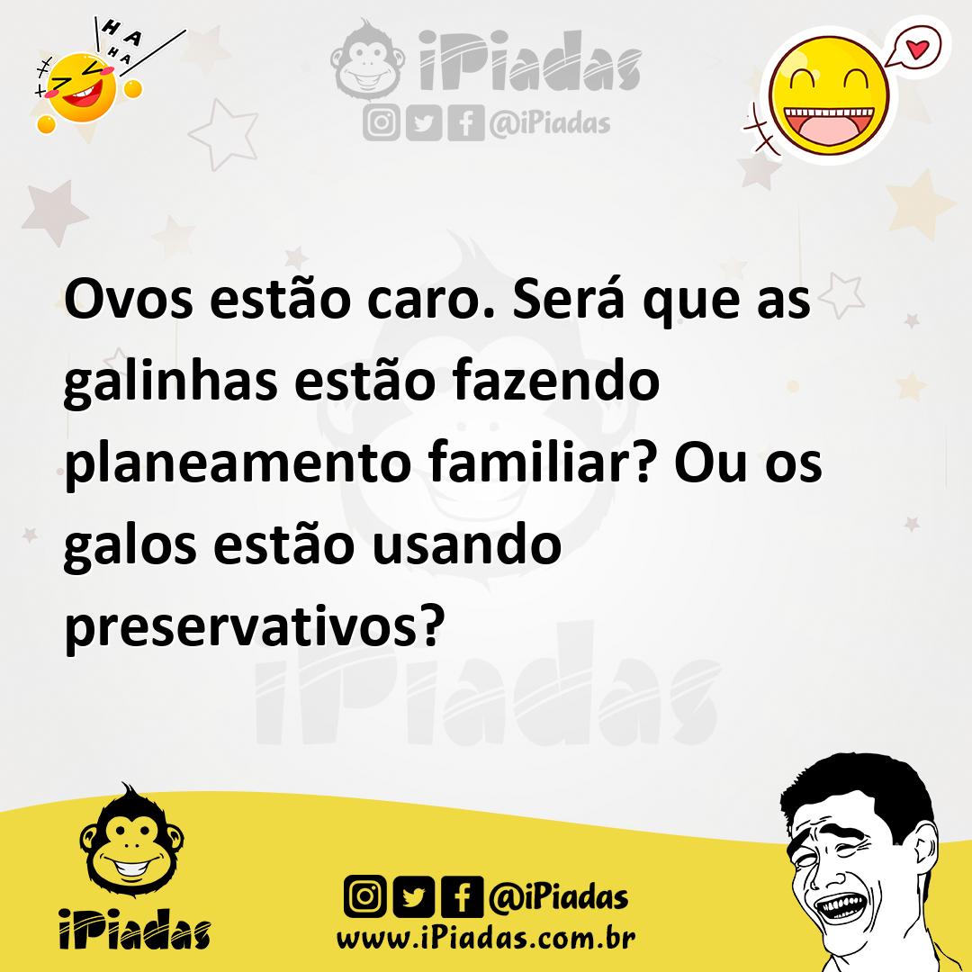 Ilustração de Ovos estão caro. Será que as galinhas estão fazendo planeamento famili... no iPiadas