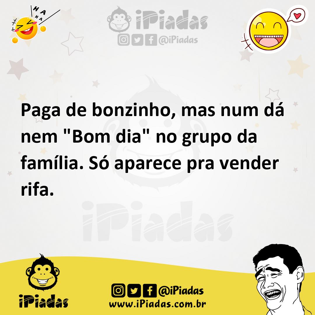 Ilustração de Paga de bonzinho, mas num dá nem "Bom dia" no grupo da família. Só apa... no iPiadas