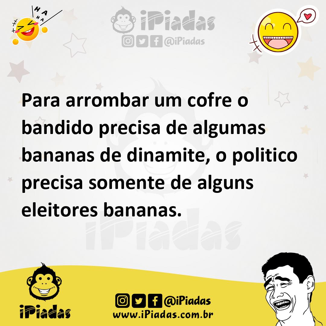 Ilustração de Para arrombar um cofre o bandido precisa de algumas bananas de dinamit... no iPiadas