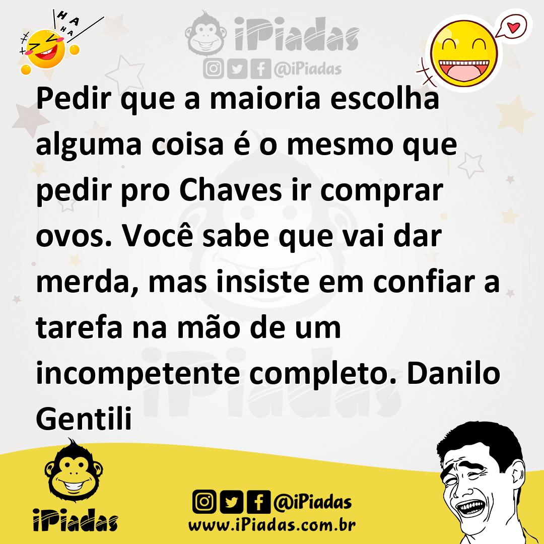 Ilustração de Pedir que a maioria escolha alguma coisa é o mesmo que pedir pro Chave... no iPiadas