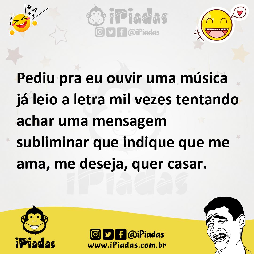 Ilustração de Pediu pra eu ouvir uma música já leio a letra mil vezes tentando achar... no iPiadas