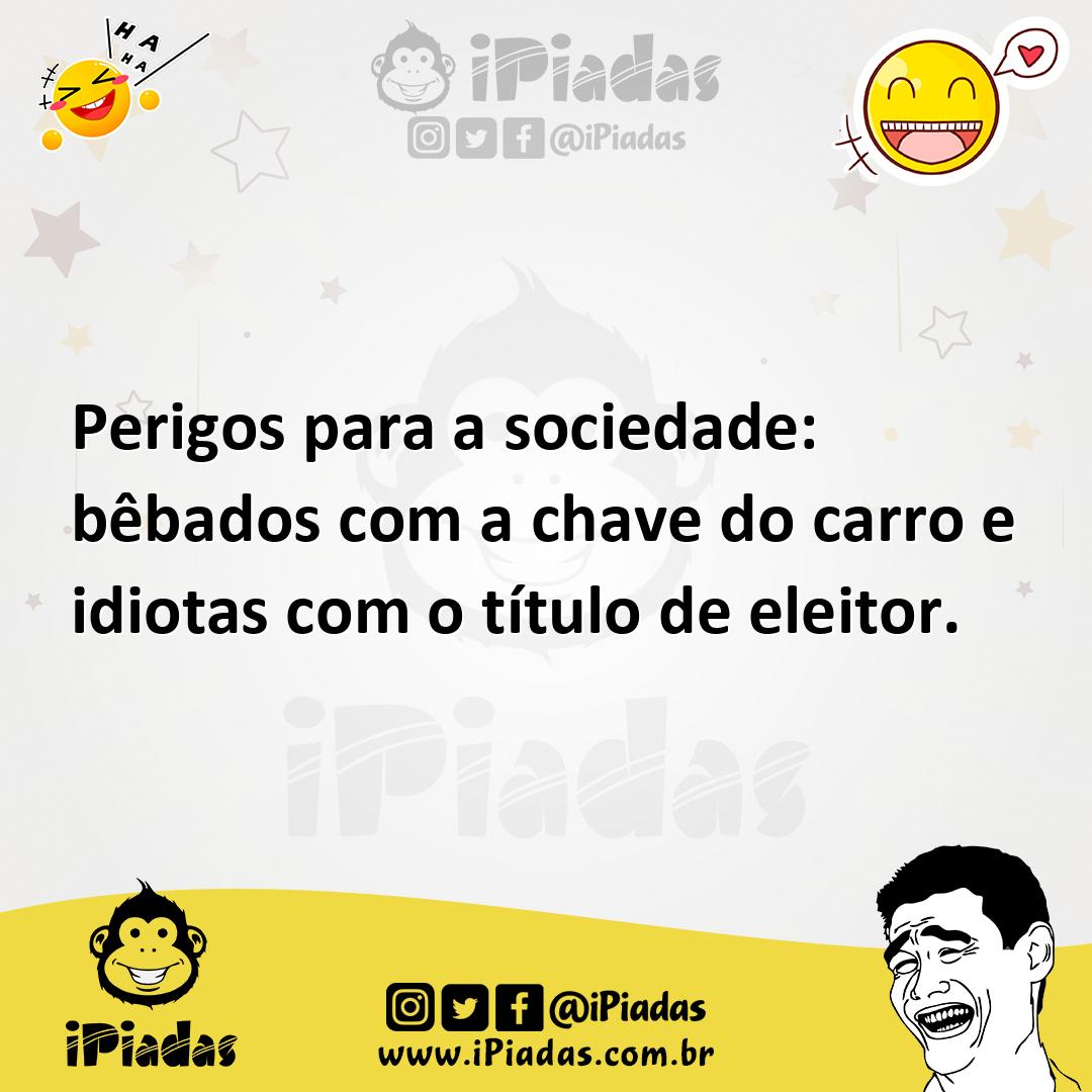 Ilustração de Perigos para a sociedade: bêbados com a chave do carro e idiotas com o... no iPiadas