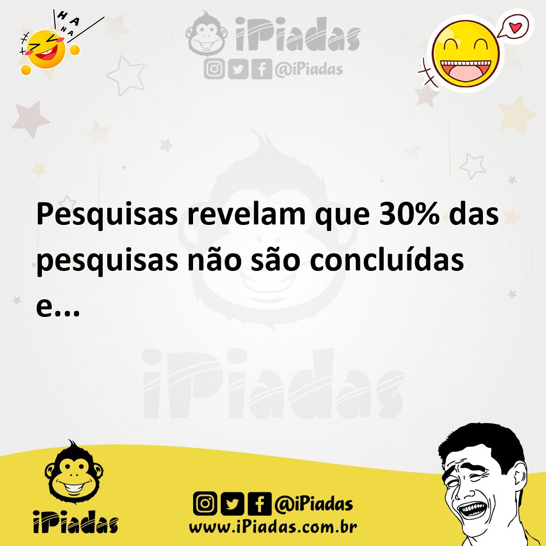 Ilustração de Pesquisas revelam que 30% das pesquisas não são concluídas e... no iPiadas