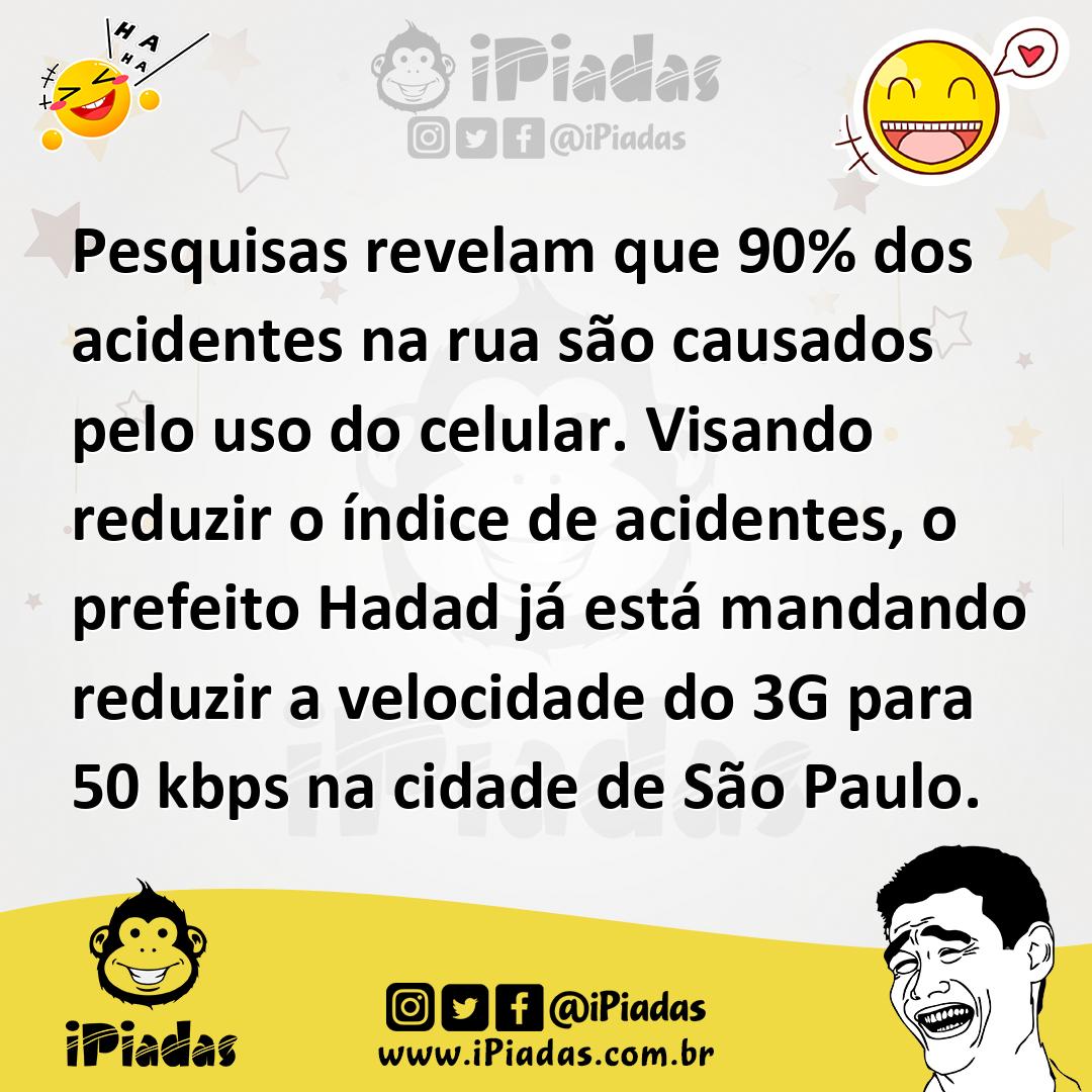 Ilustração de Pesquisas revelam que 90% dos acidentes na rua são causados pelo uso d... no iPiadas