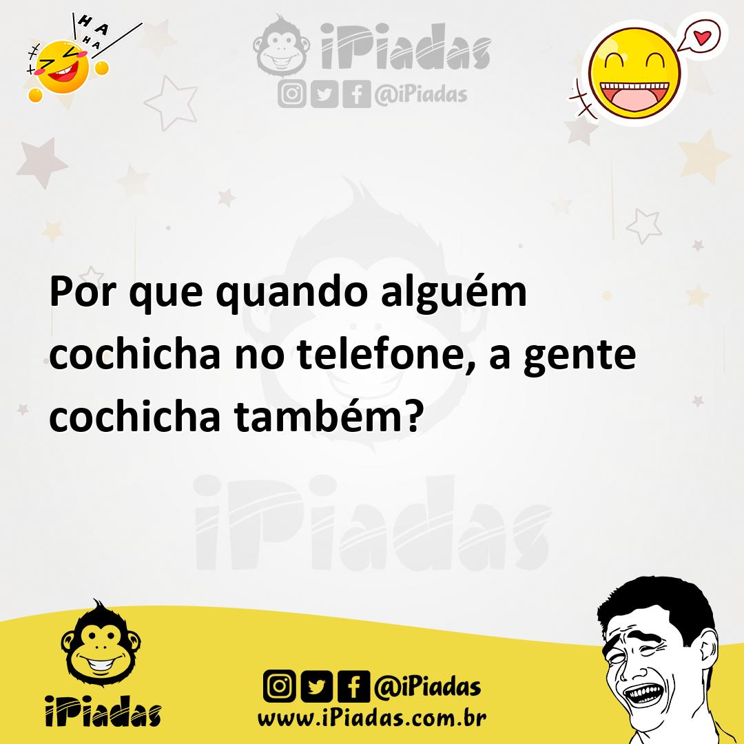 Ilustração de Por que quando alguém cochicha no telefone, a gente cochicha também? no iPiadas