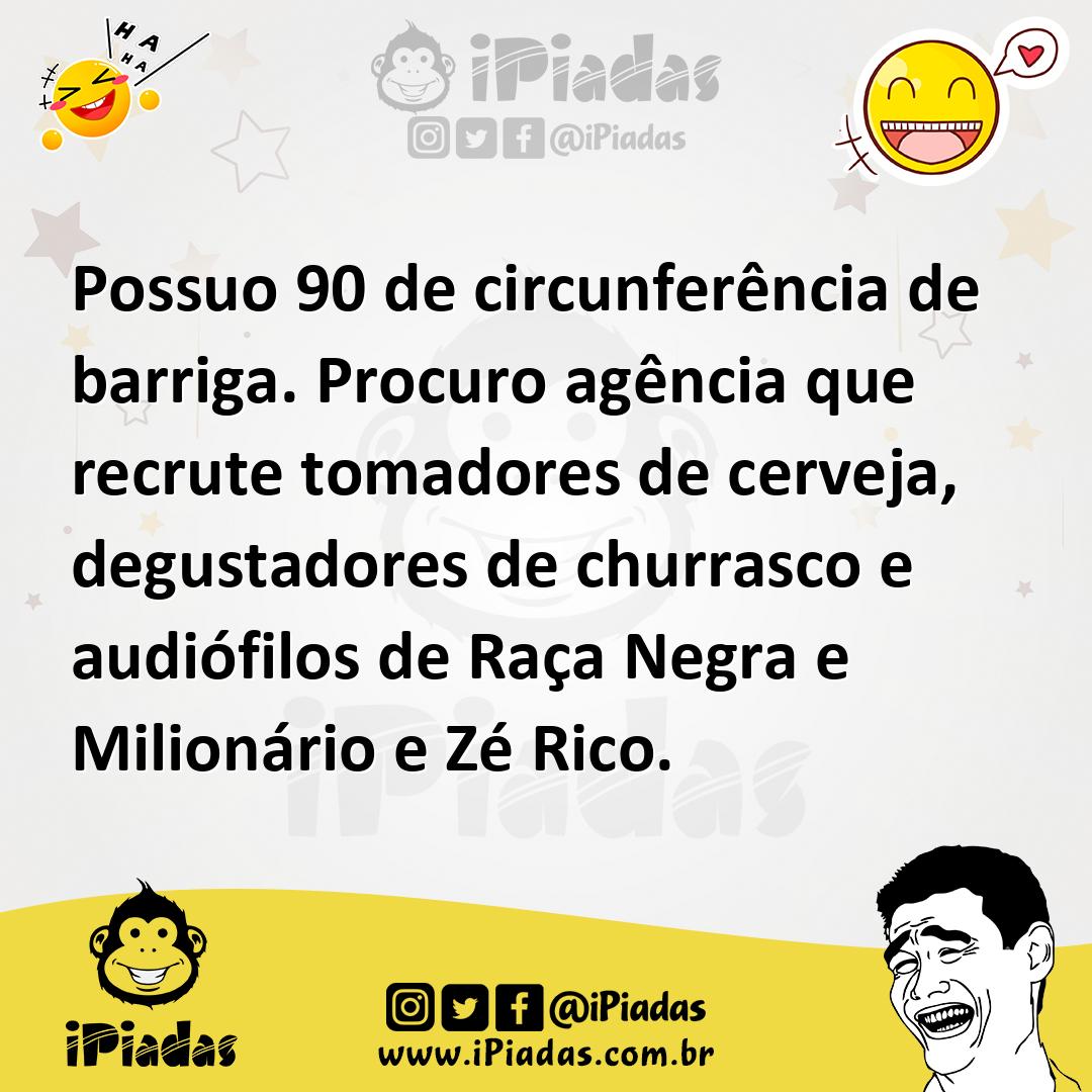 Ilustração de Possuo 90 de circunferência de barriga. Procuro agência que recrute to... no iPiadas