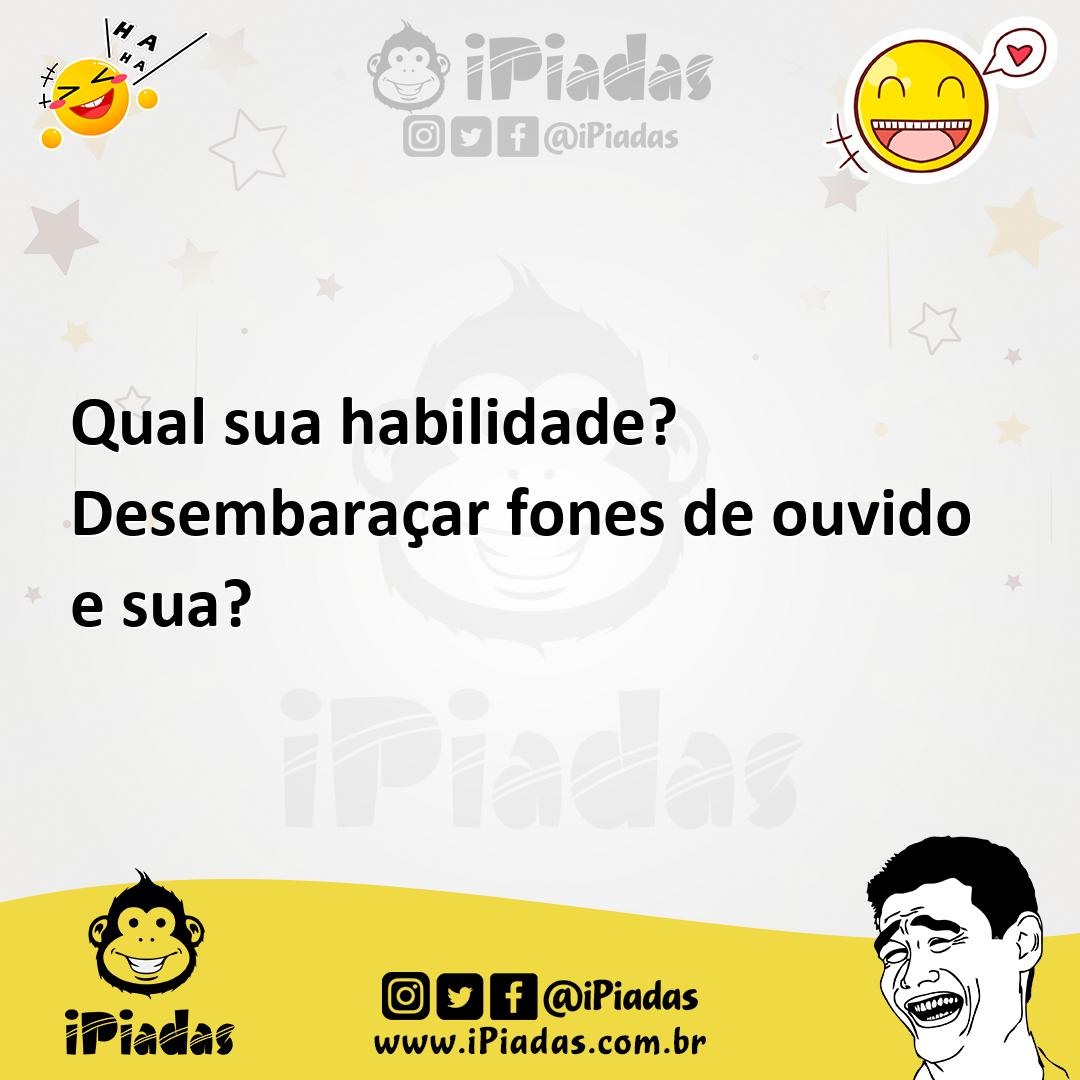 Ilustração de Qual sua habilidade? Desembaraçar fones de ouvido e sua? no iPiadas