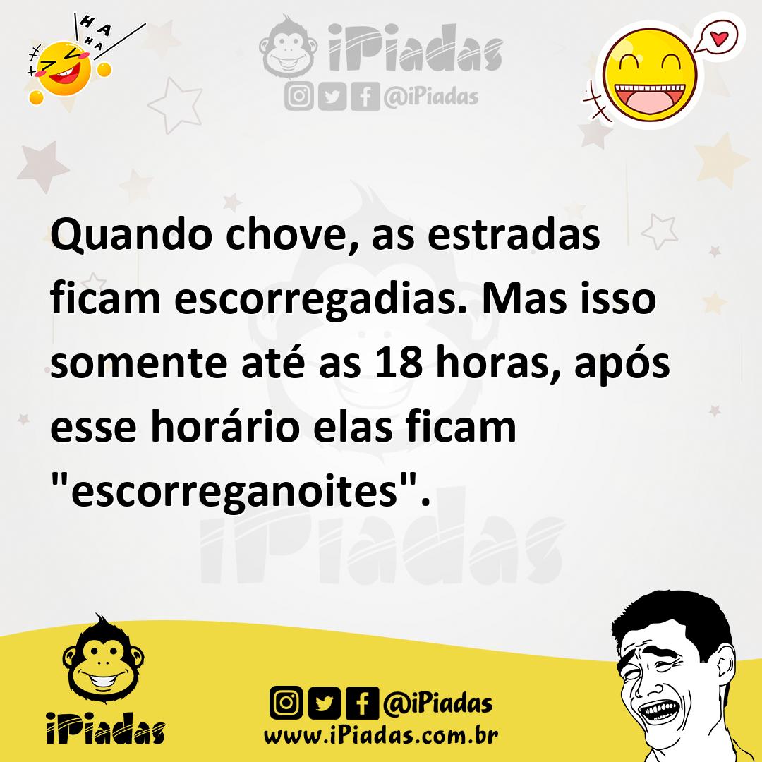 Ilustração de Quando chove, as estradas ficam escorregadias. Mas isso somente até as... no iPiadas