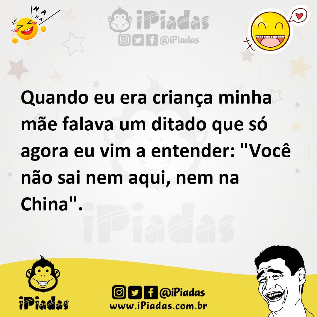 Ilustração de Quando eu era criança minha mãe falava um ditado que só agora eu vim a... no iPiadas