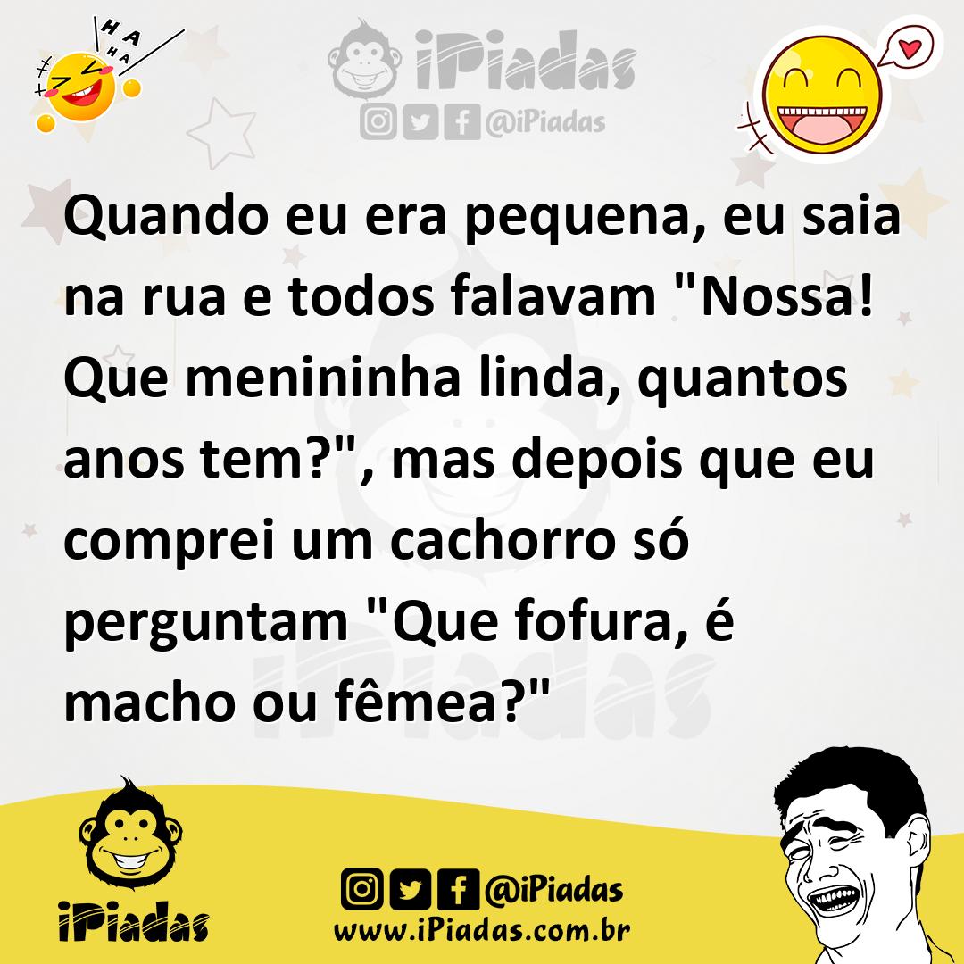 Ilustração de Quando eu era pequena, eu saia na rua e todos falavam "Nossa! Que meni... no iPiadas