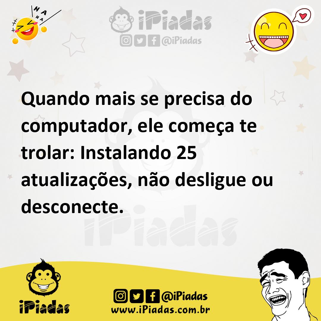 Ilustração de Quando mais se precisa do computador, ele começa te trolar: Instalando... no iPiadas