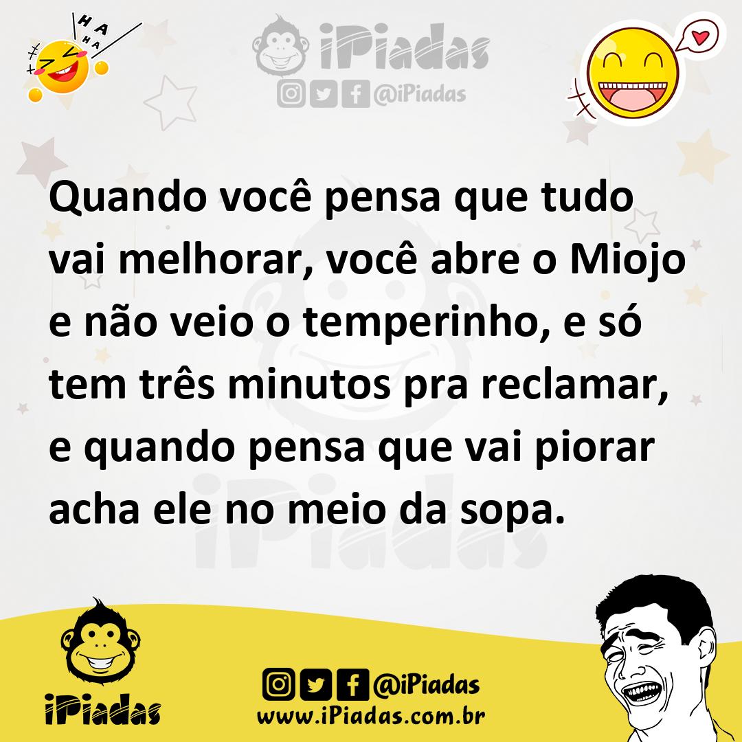 Ilustração de Quando você pensa que tudo vai melhorar, você abre o Miojo e não veio... no iPiadas