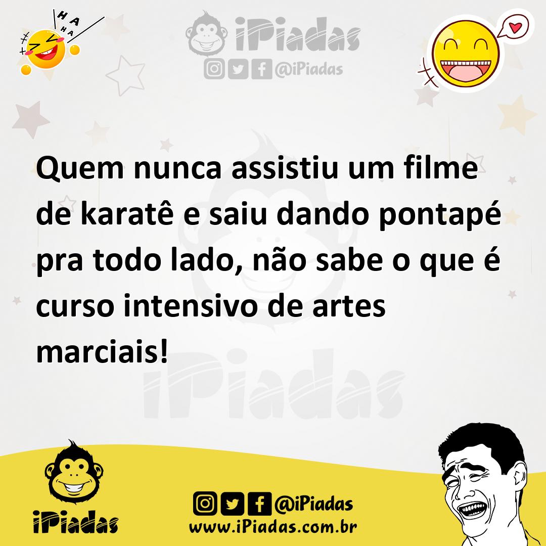 Ilustração de Quem nunca assistiu um filme de karatê e saiu dando pontapé pra todo l... no iPiadas