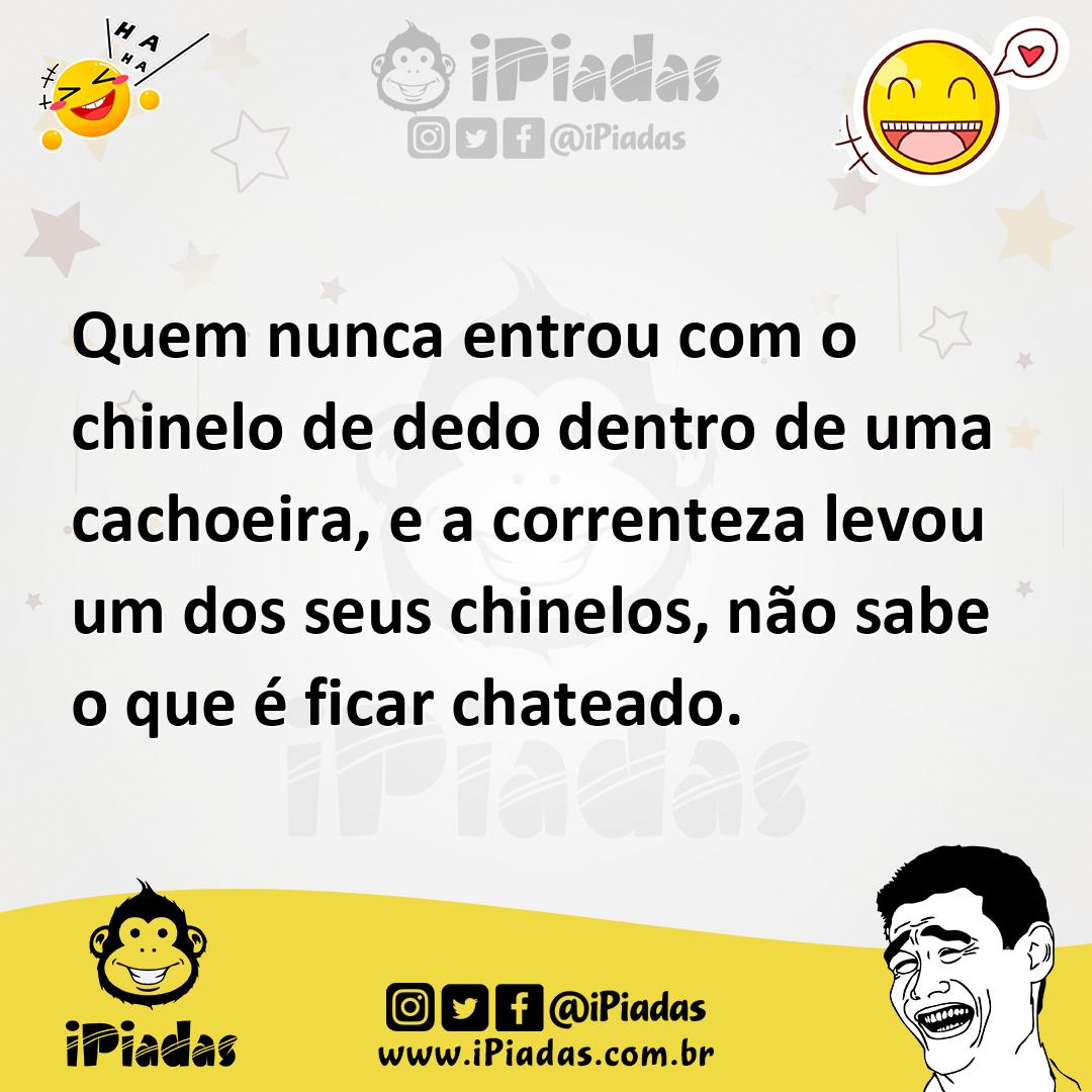 Ilustração de Quem nunca entrou com o chinelo de dedo dentro de uma cachoeira, e a c... no iPiadas