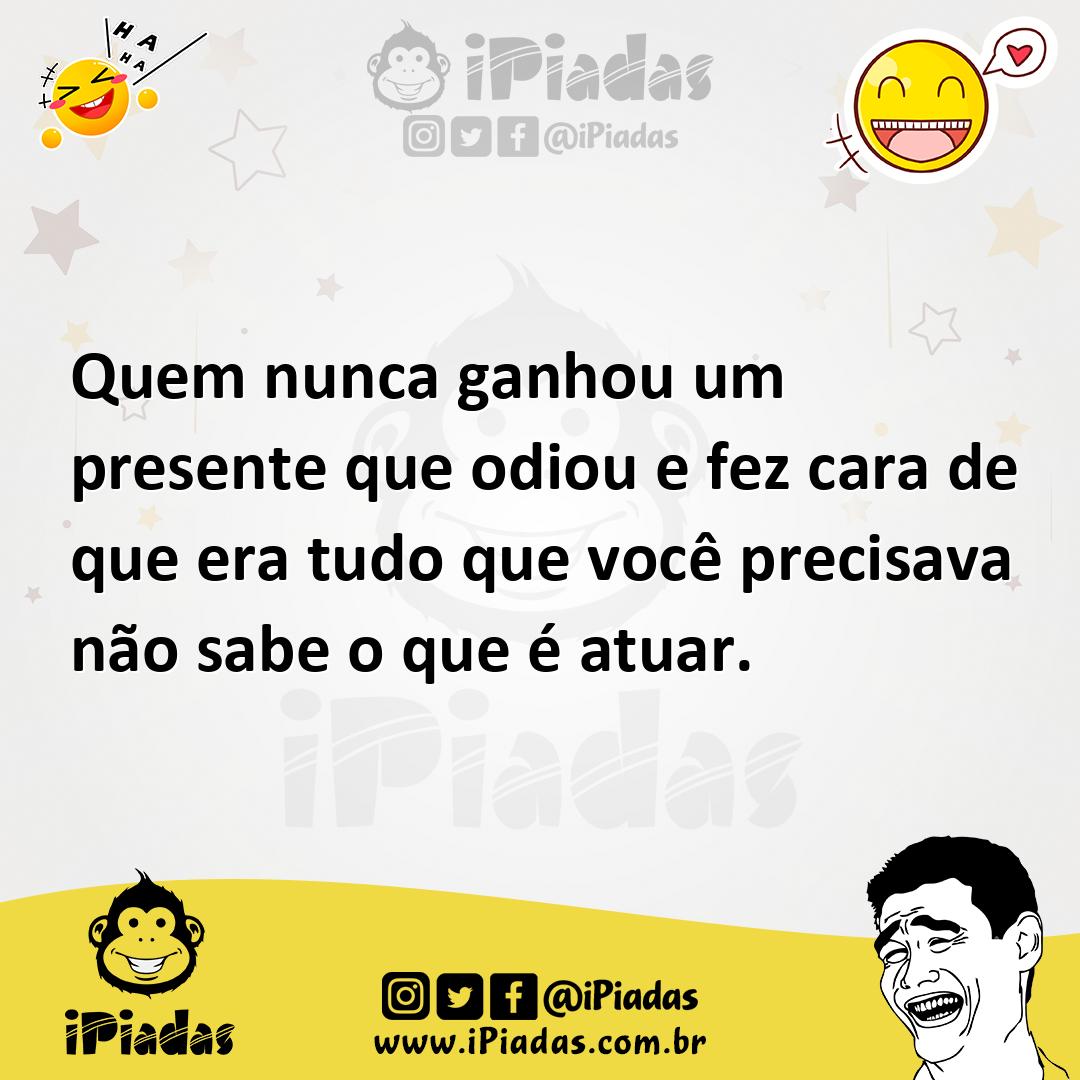Ilustração de Quem nunca ganhou um presente que odiou e fez cara de que era tudo que... no iPiadas