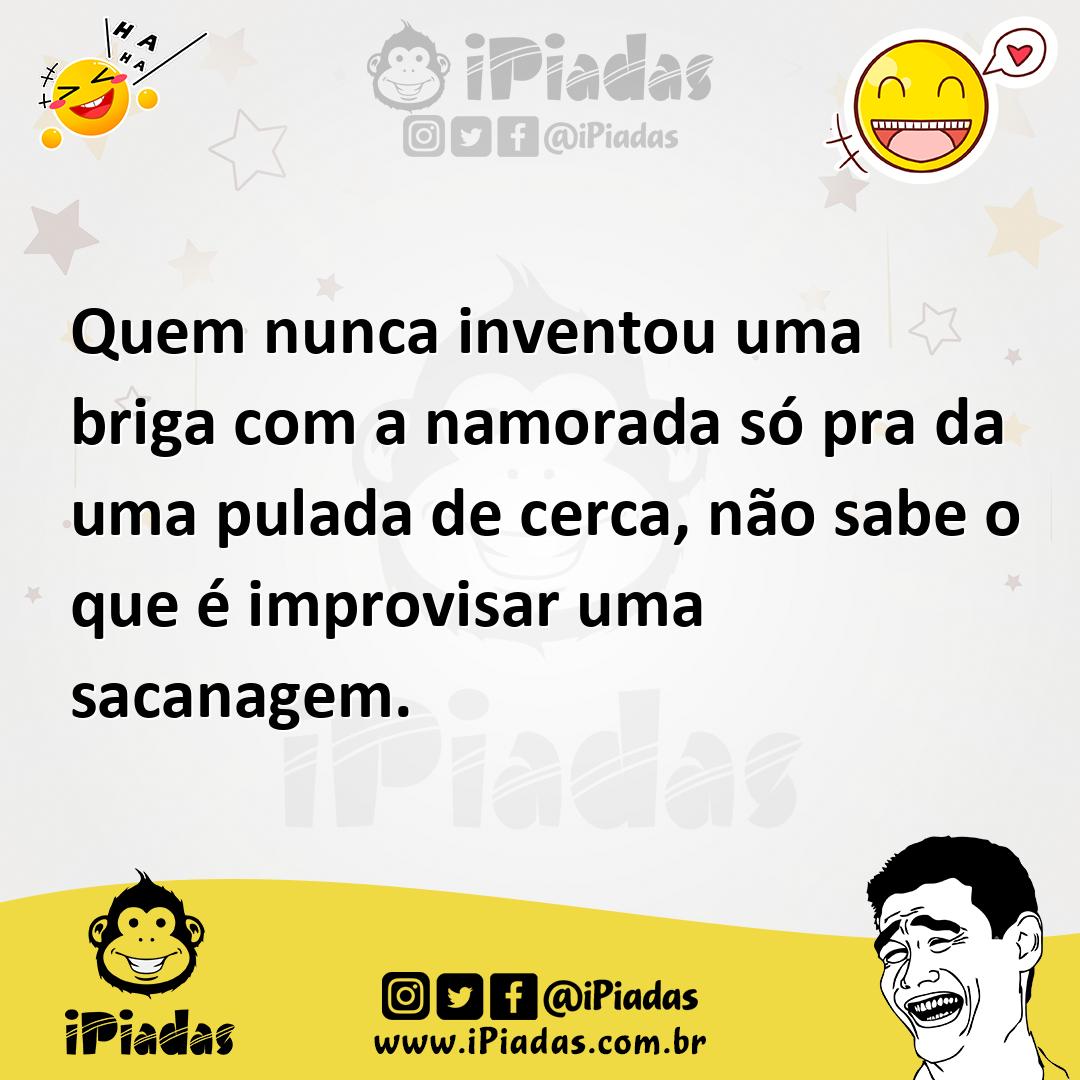 Ilustração de Quem nunca inventou uma briga com a namorada só pra da uma pulada de c... no iPiadas