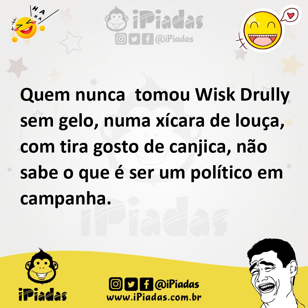 Ilustração de Quem nunca tomou Wisk Drully sem gelo, numa xícara de louça, com tira... no iPiadas