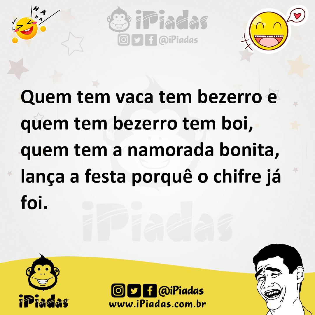 Ilustração de Quem tem vaca tem bezerro e quem tem bezerro tem boi, quem tem a namor... no iPiadas