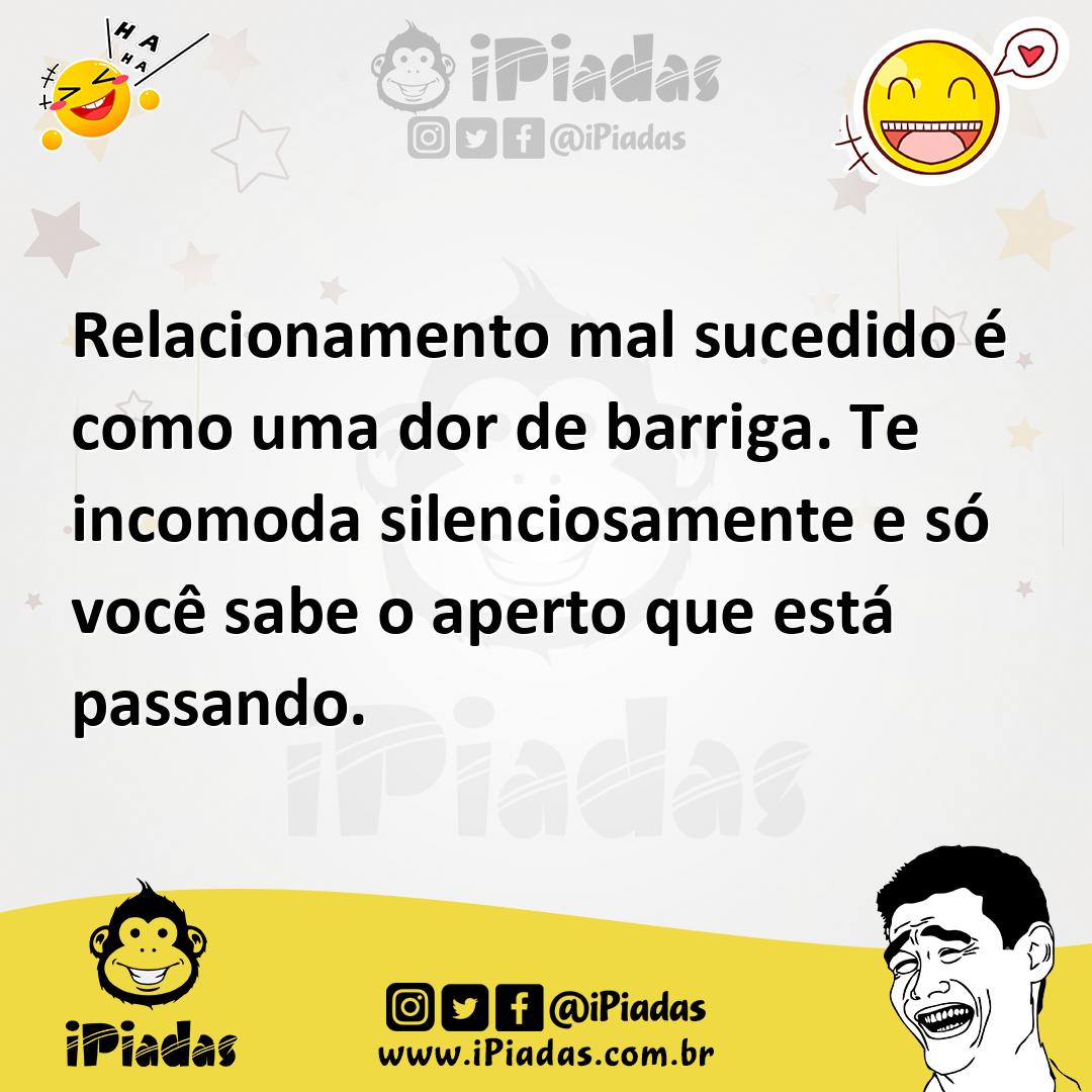 Ilustração de Relacionamento mal sucedido é como uma dor de barriga. Te incomoda sil... no iPiadas
