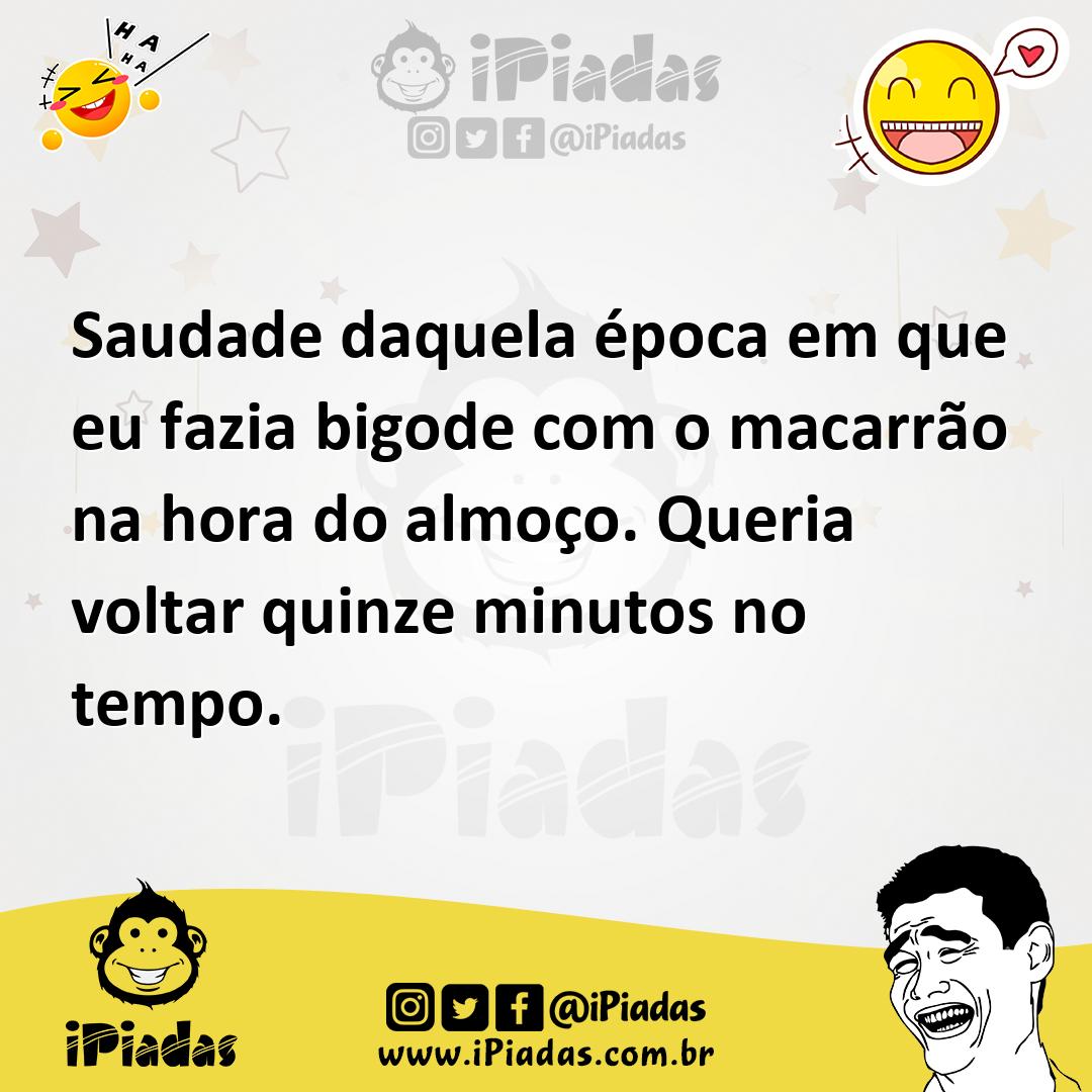 Ilustração de Saudade daquela época em que eu fazia bigode com o macarrão na hora do... no iPiadas