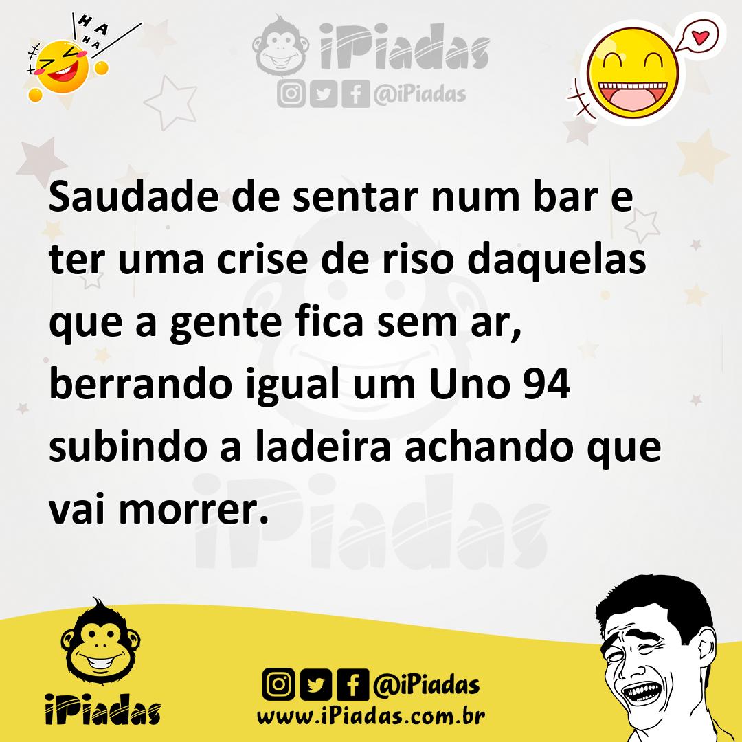 Ilustração de Saudade de sentar num bar e ter uma crise de riso daquelas que a gente... no iPiadas