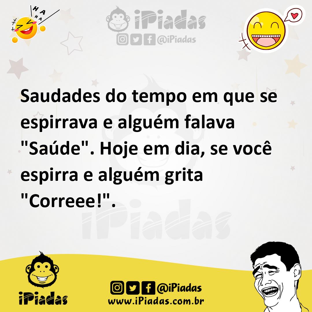 Ilustração de Saudades do tempo em que se espirrava e alguém falava "Saúde". Hoje em... no iPiadas