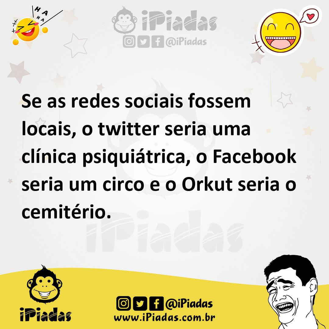 Ilustração de Se as redes sociais fossem locais, o twitter seria uma clínica psiquiá... no iPiadas