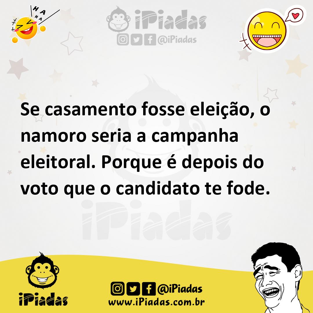 Ilustração de Se casamento fosse eleição, o namoro seria a campanha eleitoral. Porqu... no iPiadas