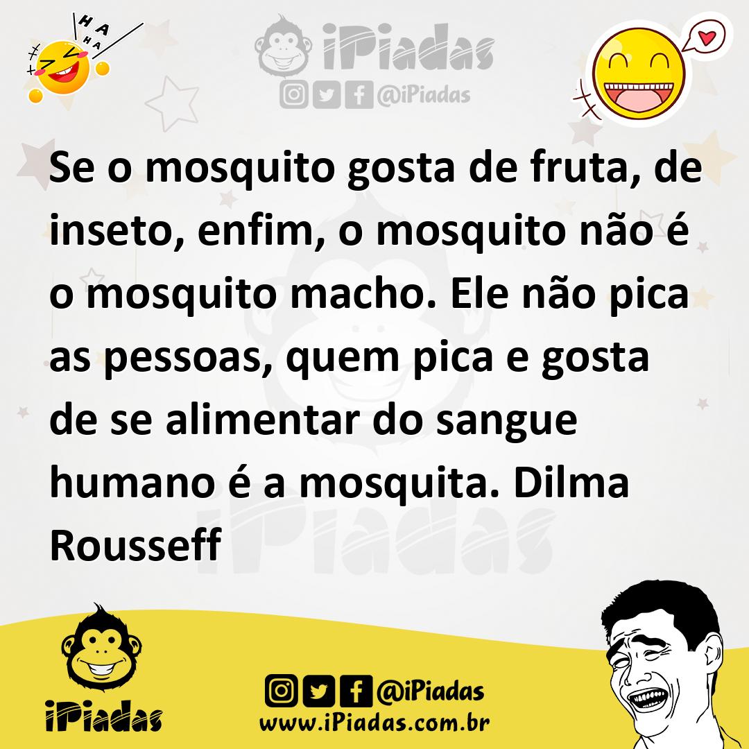 Ilustração de Se o mosquito gosta de fruta, de inseto, enfim, o mosquito não é o mos... no iPiadas