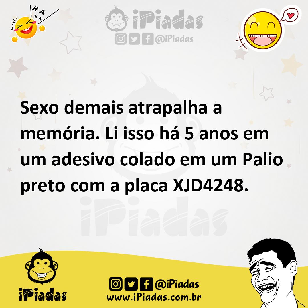 Ilustração de Sexo demais atrapalha a memória. Li isso há 5 anos em um adesivo colad... no iPiadas