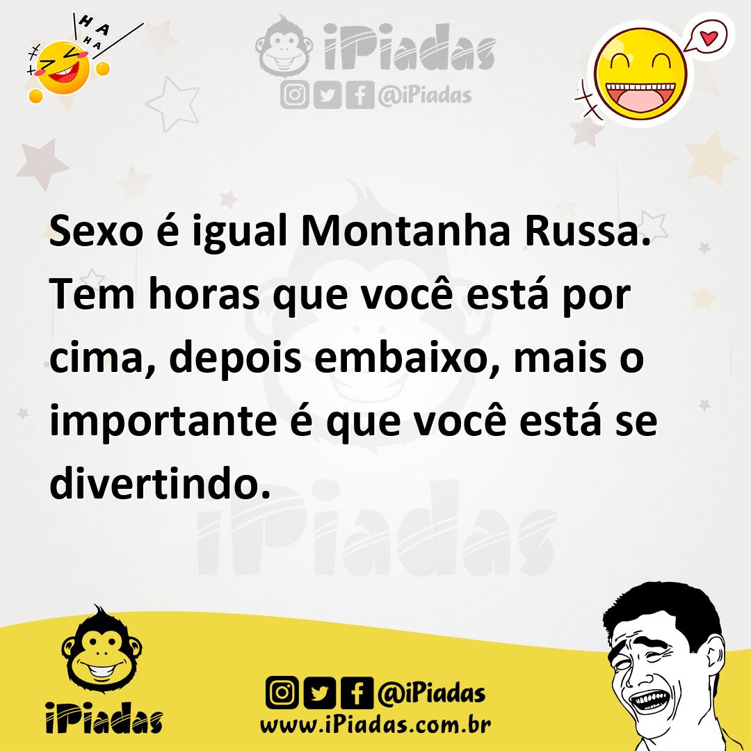 Ilustração de Sexo é igual Montanha Russa. Tem horas que você está por cima, depois... no iPiadas