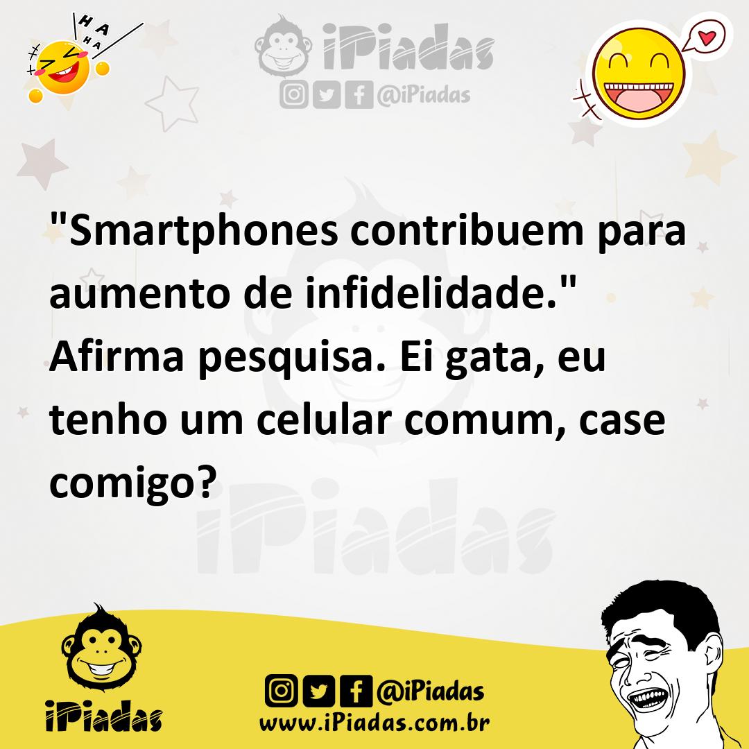 Ilustração de "Smartphones contribuem para aumento de infidelidade." Afirma pesquisa... no iPiadas