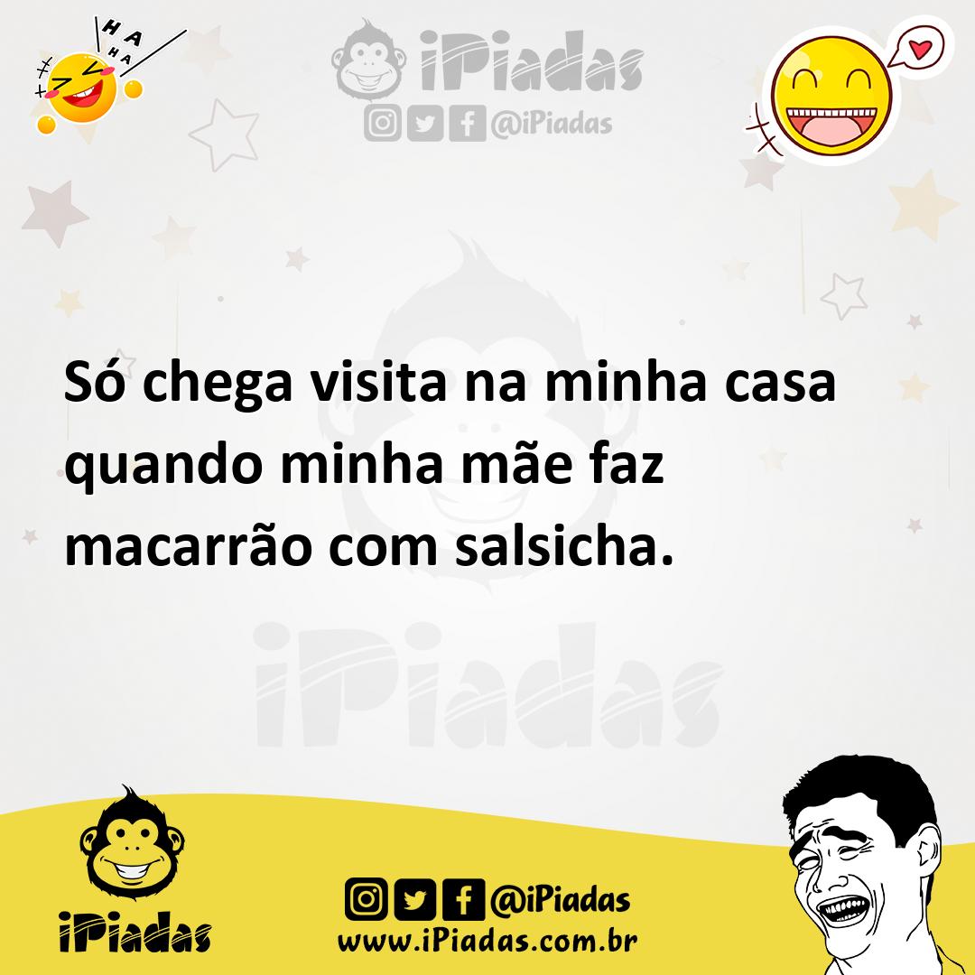 Ilustração de Só chega visita na minha casa quando minha mãe faz macarrão com salsic... no iPiadas