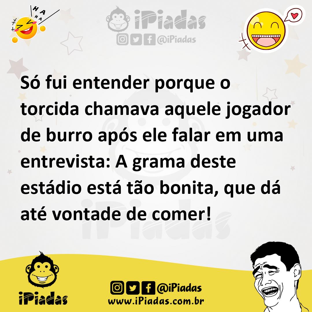 Ilustração de Só fui entender porque o torcida chamava aquele jogador de burro após... no iPiadas