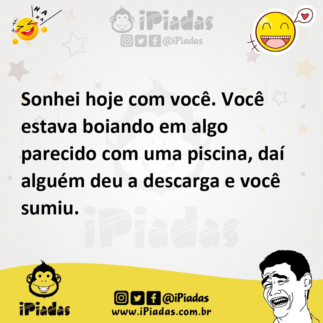 Ilustração de Sonhei hoje com você. Você estava boiando em algo parecido com uma pis... no iPiadas
