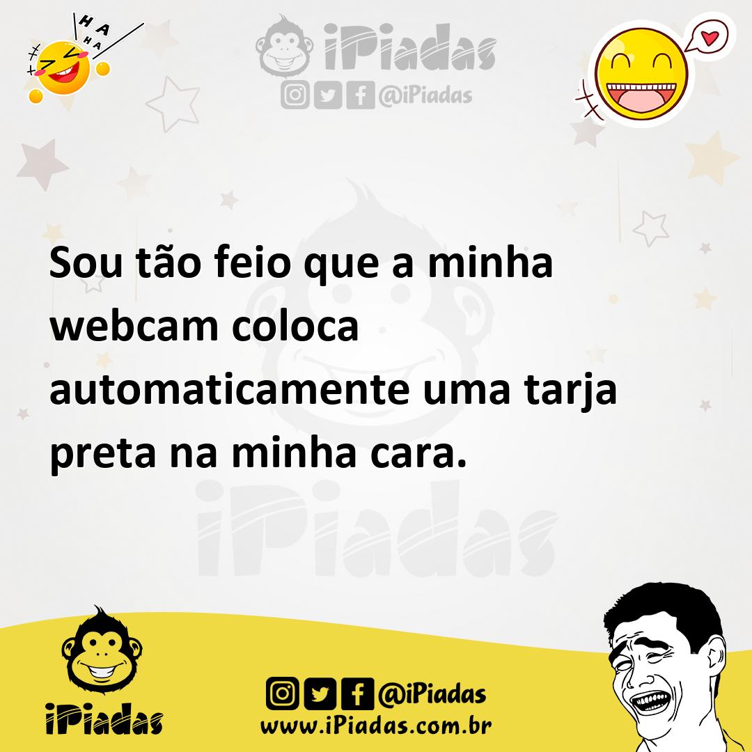 Ilustração de Sou tão feio que a minha webcam coloca automaticamente uma tarja preta... no iPiadas