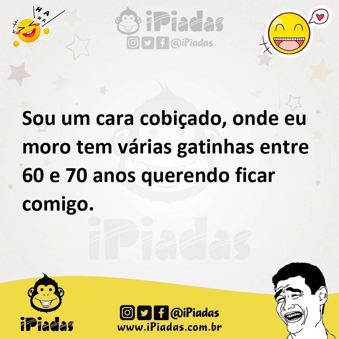 Ilustração de Sou um cara cobiçado, onde eu moro tem várias gatinhas entre 60 e 70 a... no iPiadas