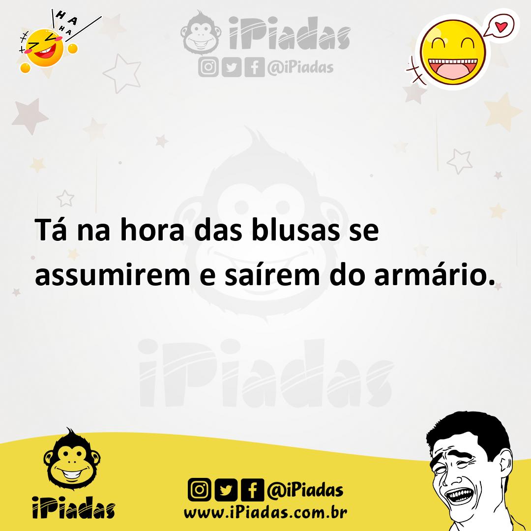Ilustração de Tá na hora das blusas se assumirem e saírem do armário. no iPiadas