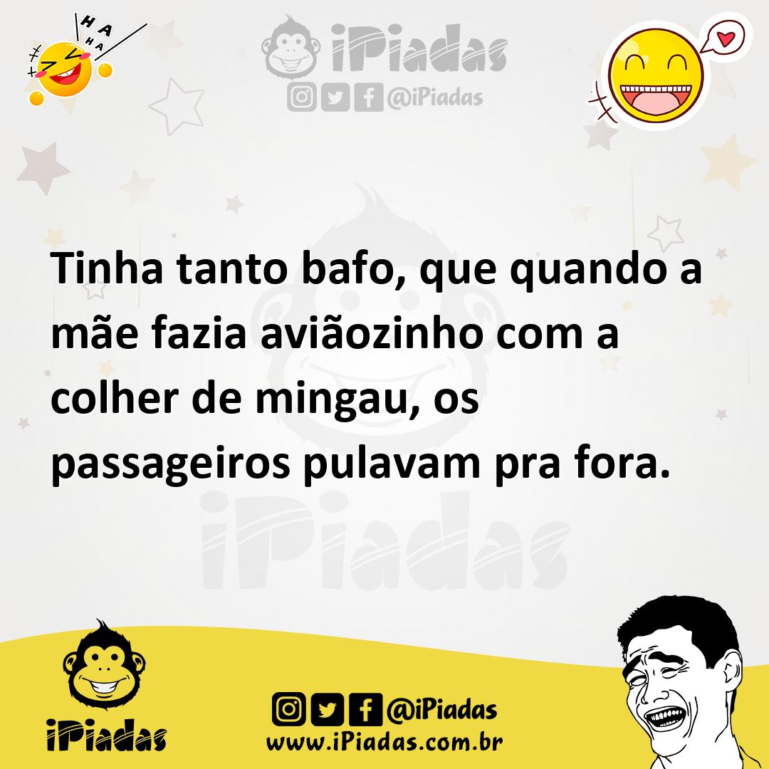 Ilustração de Tinha tanto bafo, que quando a mãe fazia aviãozinho com a colher de mi... no iPiadas