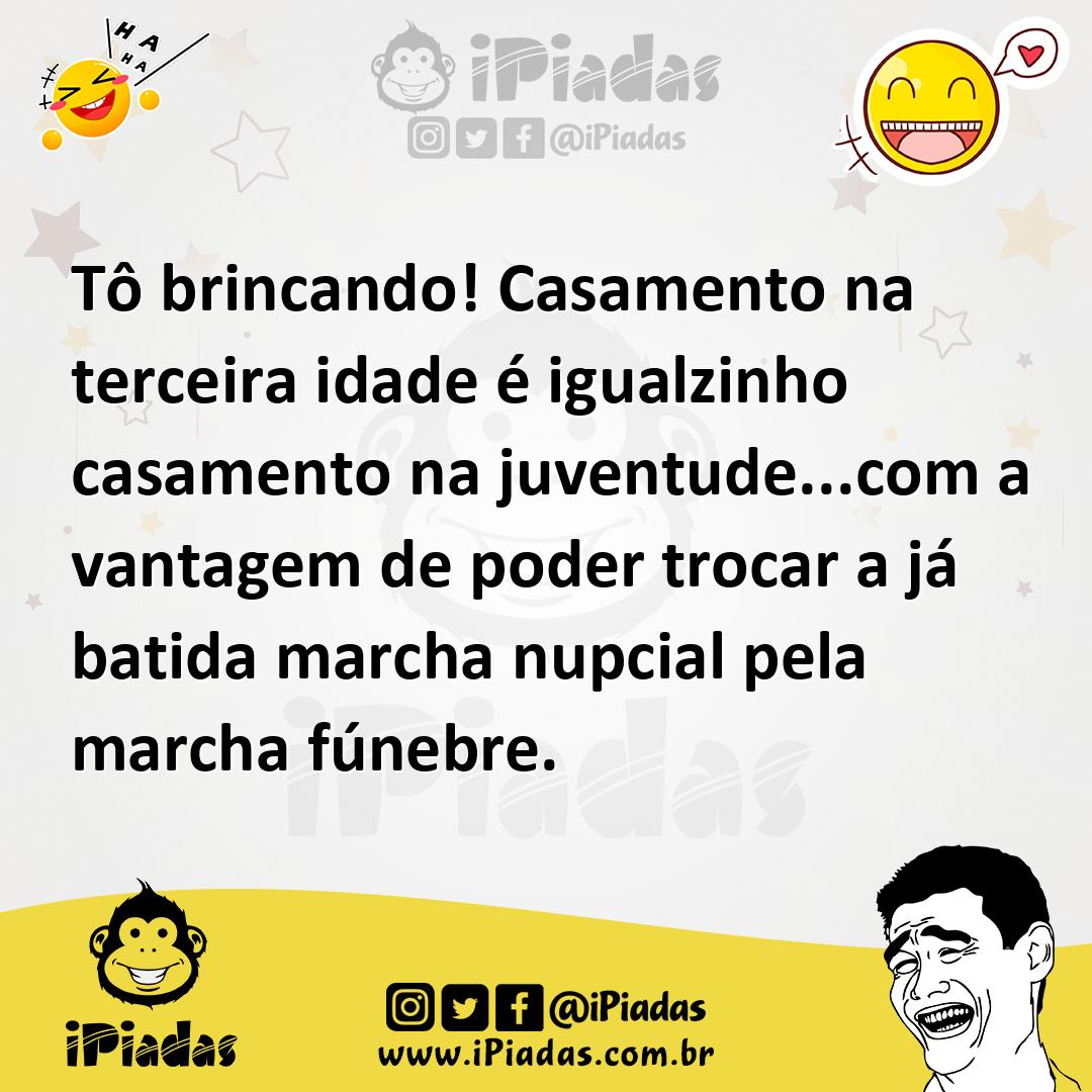 Ilustração de Tô brincando! Casamento na terceira idade é igualzinho casamento na ju... no iPiadas