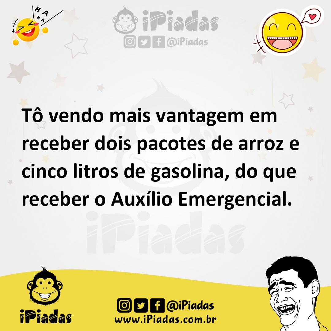 Ilustração de Tô vendo mais vantagem em receber dois pacotes de arroz e cinco litros... no iPiadas