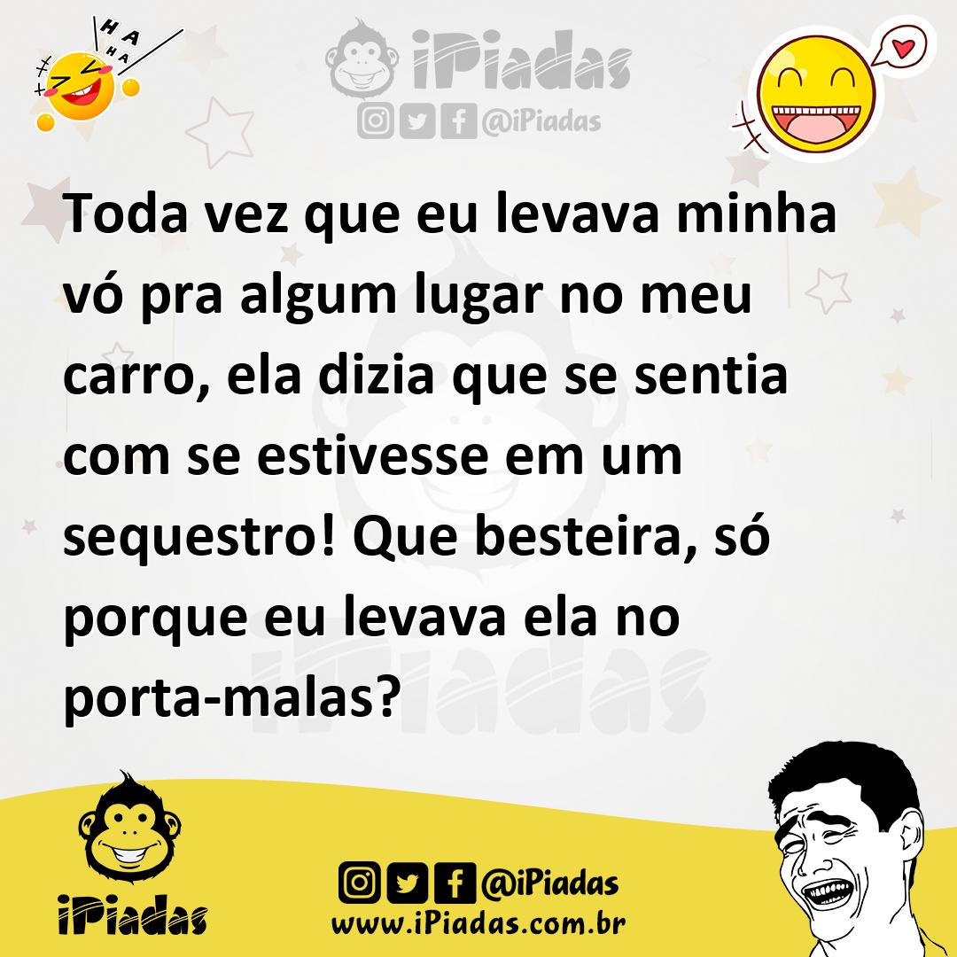Ilustração de Toda vez que eu levava minha vó pra algum lugar no meu carro, ela dizi... no iPiadas