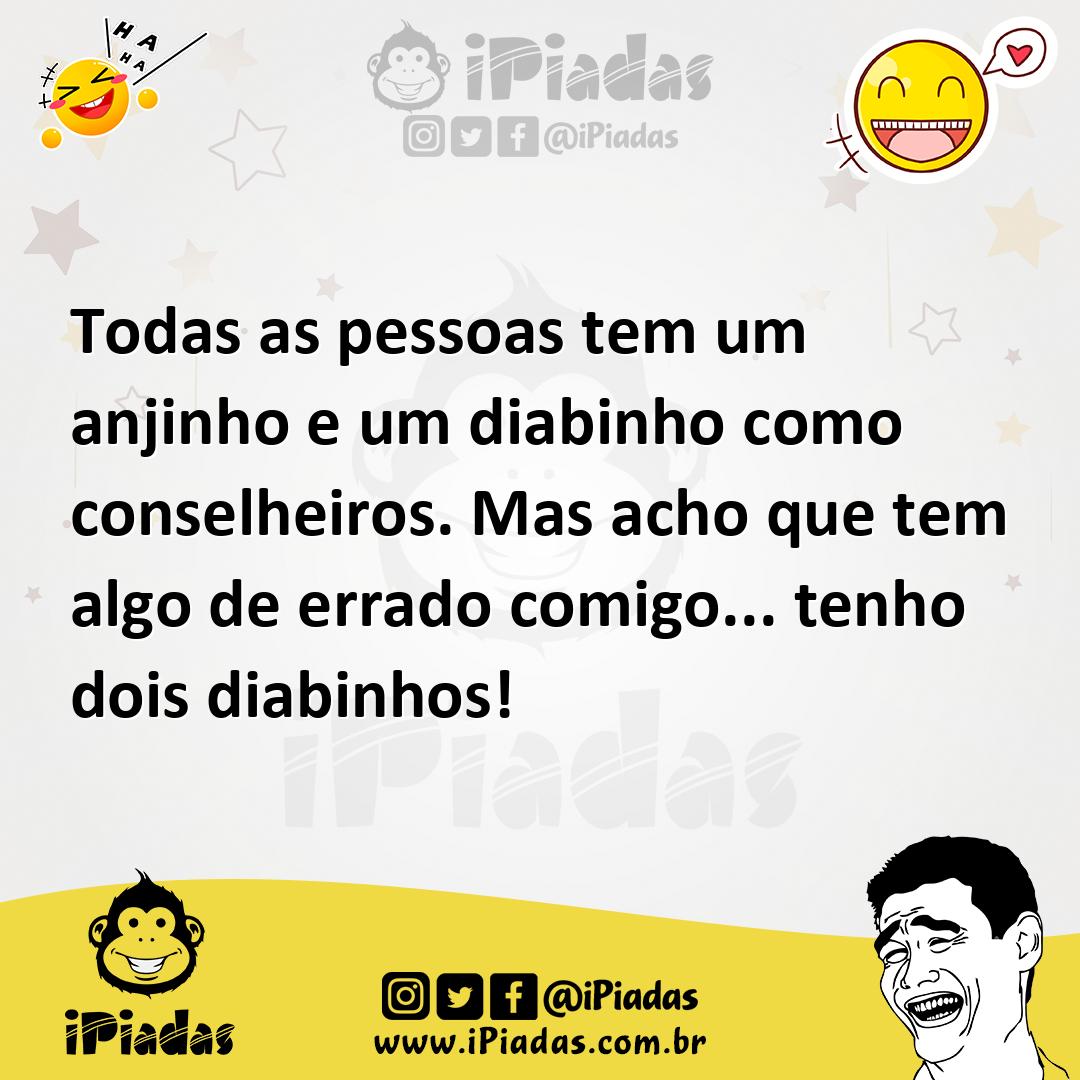 Ilustração de Todas as pessoas tem um anjinho e um diabinho como conselheiros. Mas a... no iPiadas