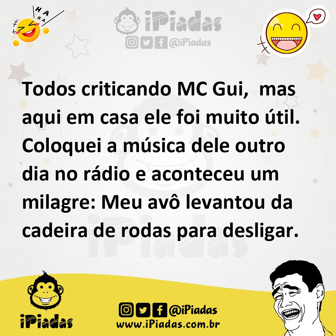 Ilustração de Todos criticando MC Gui, mas aqui em casa ele foi muito útil. Coloquei... no iPiadas