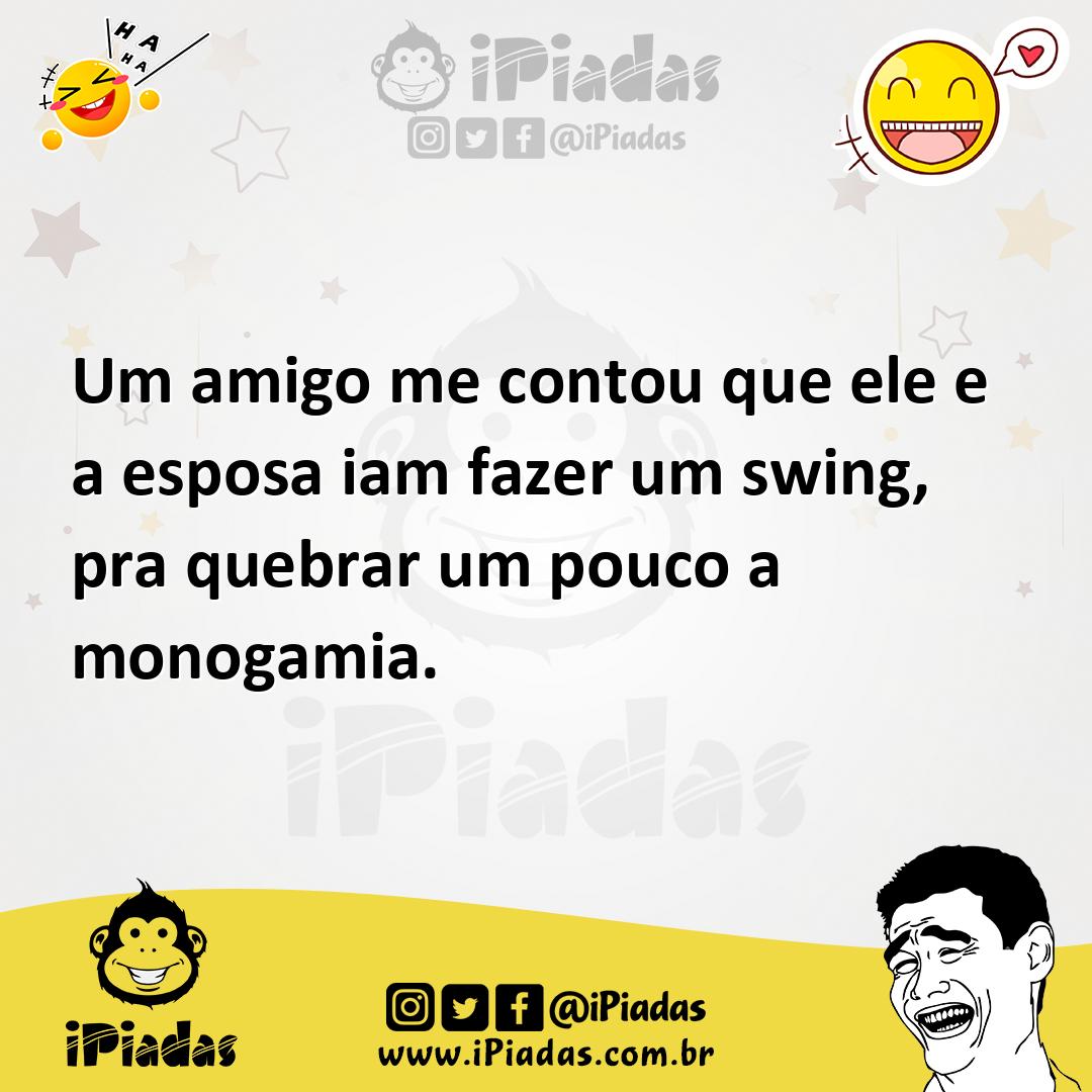 Ilustração de Um amigo me contou que ele e a esposa iam fazer um swing, pra quebrar... no iPiadas