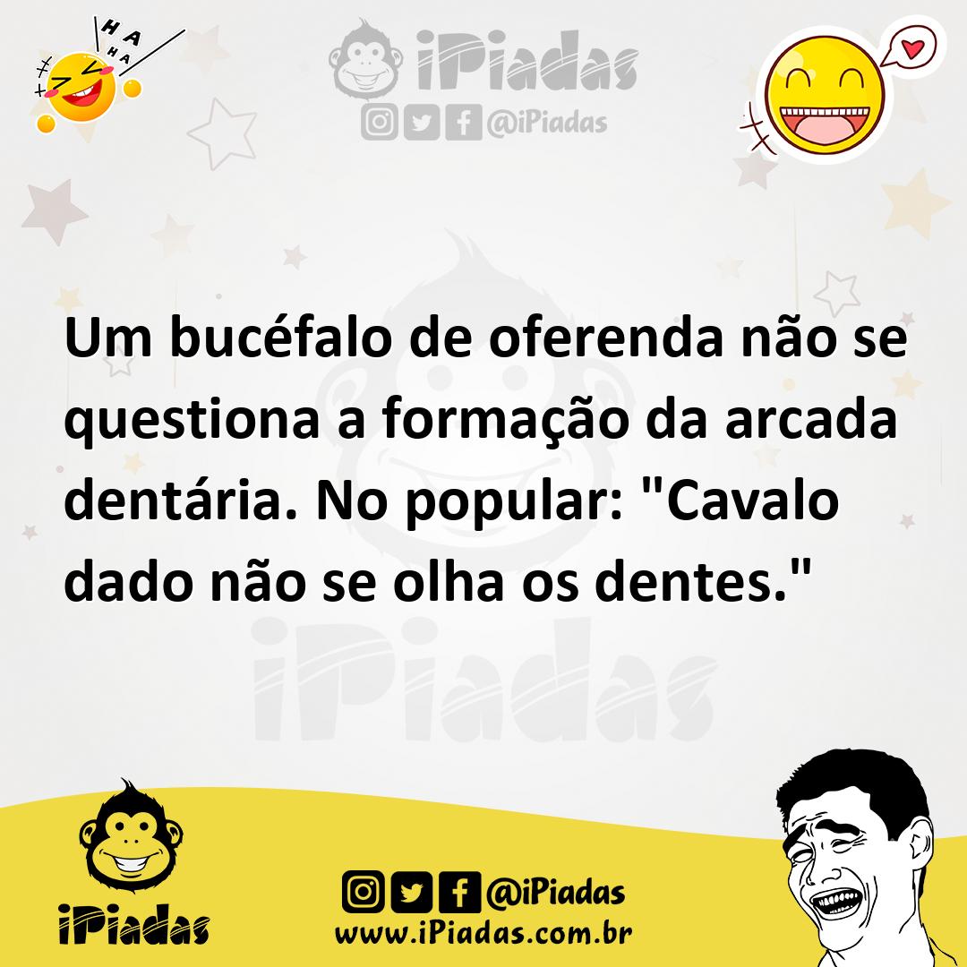 Ilustração de Um bucéfalo de oferenda não se questiona a formação da arcada dentária... no iPiadas