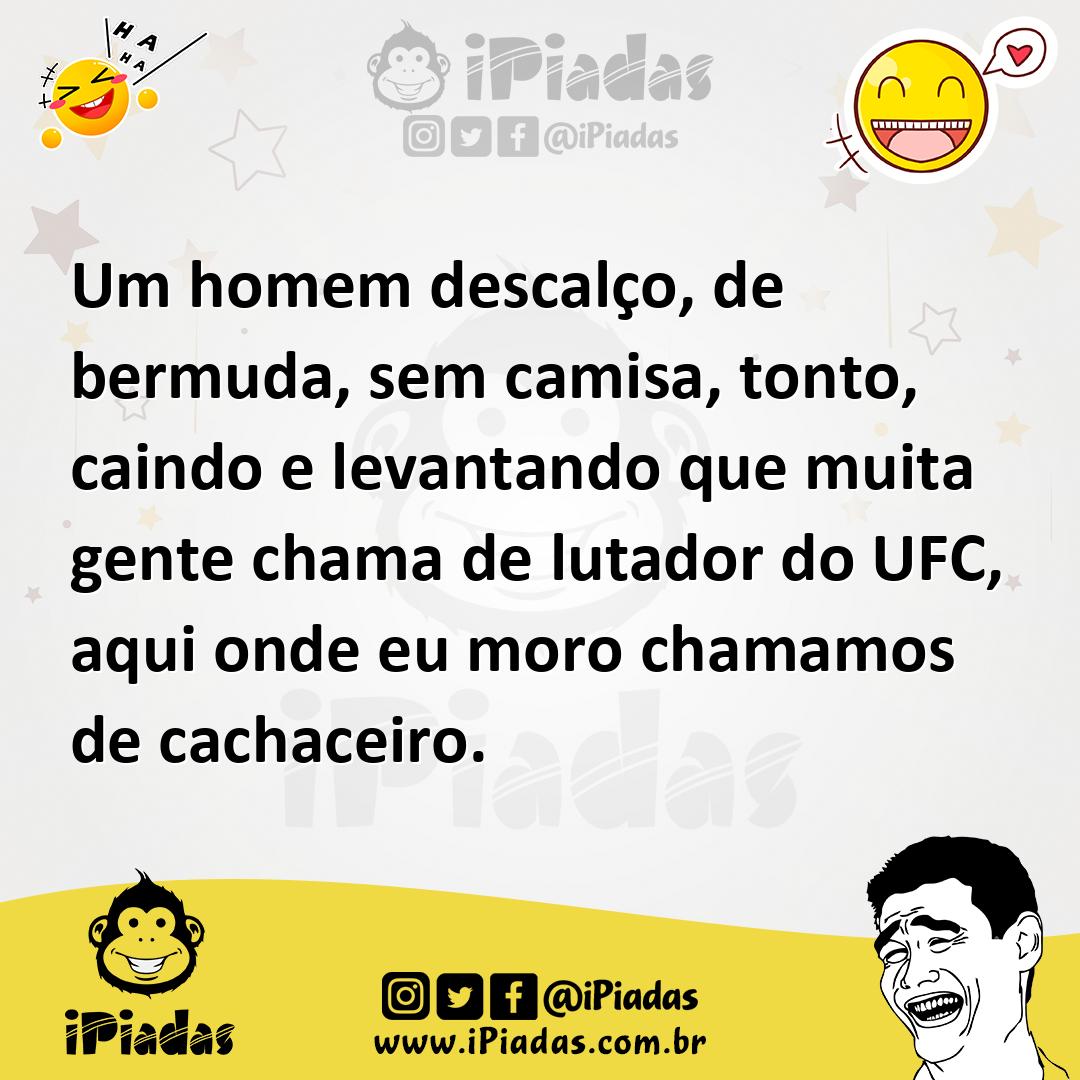 Ilustração de Um homem descalço, de bermuda, sem camisa, tonto, caindo e levantando... no iPiadas