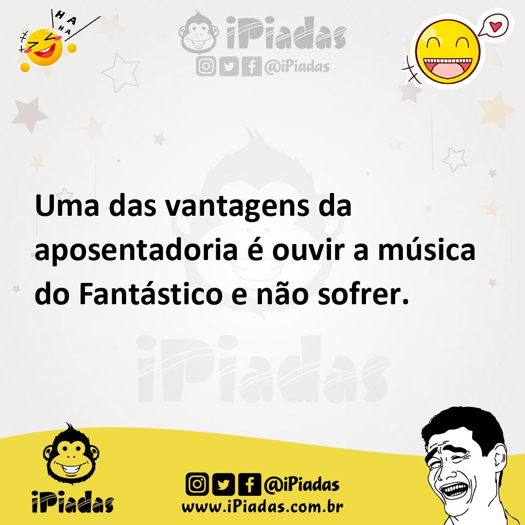 Ilustração de Uma das vantagens da aposentadoria é ouvir a música do Fantástico e nã... no iPiadas